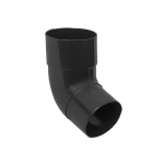 Kolano - Wylewka PCV 75mm kąt 67,5 ' Czarny RAL 9005