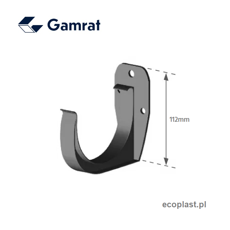 Uchwyt Rynnowy  PCV Doczołowy Uniwersalny 100 mm Czarny RAL 9005
