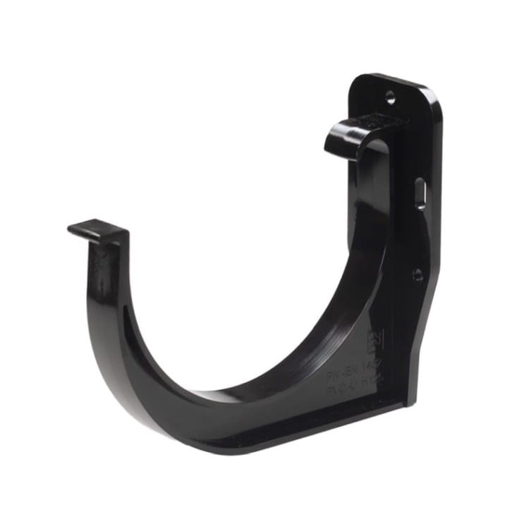 Uchwyt Rynnowy  PCV Doczołowy Uniwersalny 125mm Czarny - RAL 9005