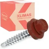 Wkręt farmerski samowiercący   4,8X35 do metalu z łbem sześciokątnym SW-8 z podkładką EPDM - Antracyt  - RAL 7016 - 250 szt