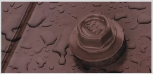 Wkręt farmerski samowiercący   4,8X19 do metalu z łbem sześciokątnym SW-8 z podkładką EPDM - Piaskowy  - RAL 1002 - 250 szt