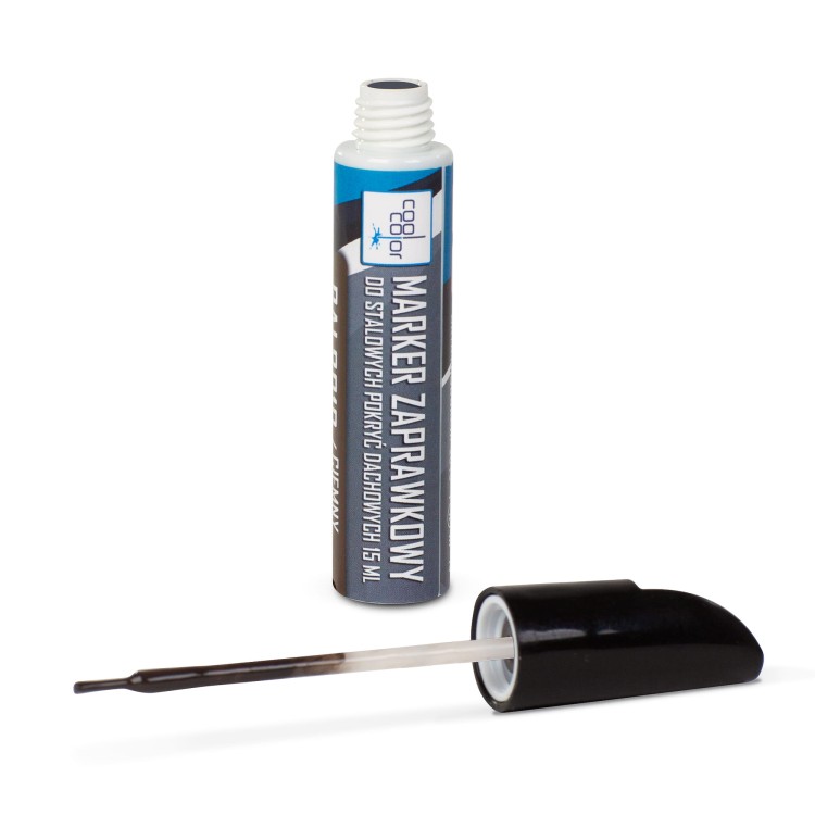 Marker zaprawkowy do stalowych pokryć dachowych 15 ml kolor Czarny RAL 9005