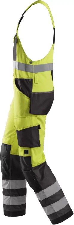 Męskie spodnie robocze Snickers odblaskowe z szelkami roz 44