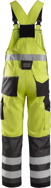 Męskie spodnie robocze Snickers odblaskowe z szelkami roz 44