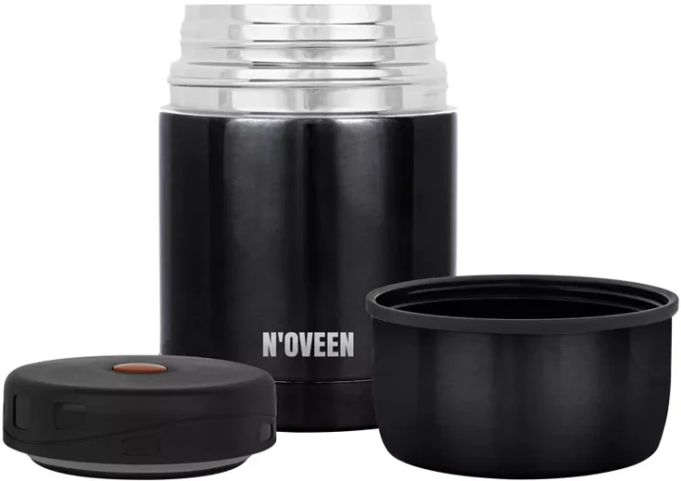 Termos obiadowy N'oveen TB945 black transparent 600 ml