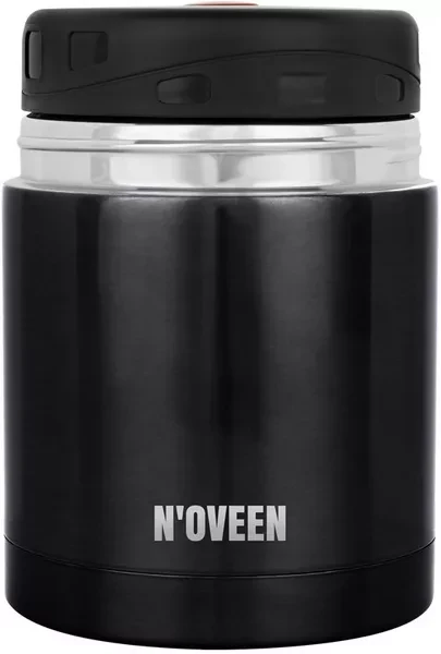 Termos obiadowy N'oveen TB945 black transparent 600 ml