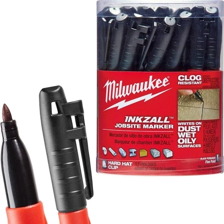 Marker budowlany Milwaukee CZARNY ostry 36 sztuk paczka karton