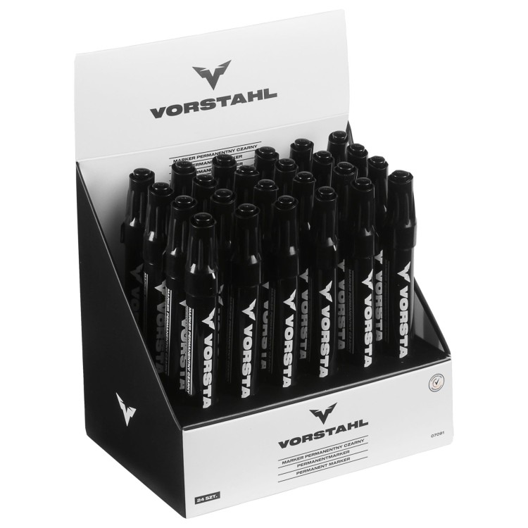 Marker permanentny CZARNY 145x15mm opakowanie 24szt