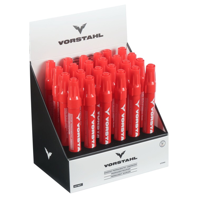 Marker permanentny CZERWONY 145x15mm  opakowanie  24szt