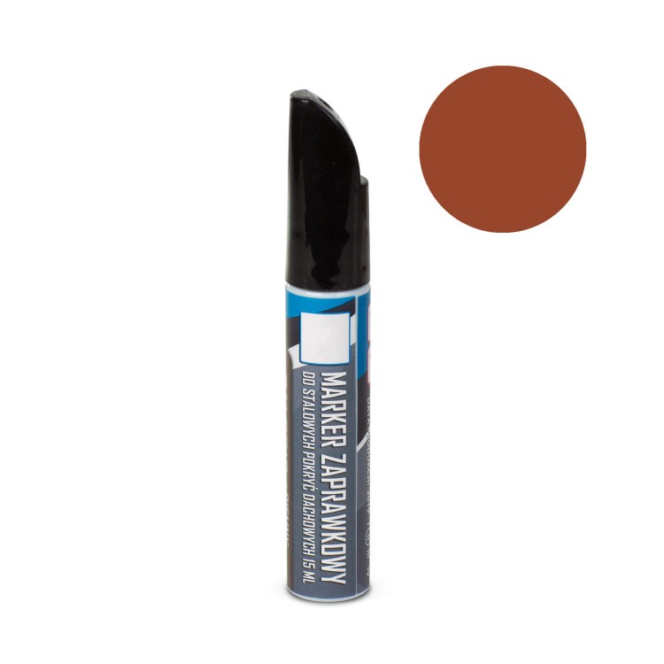 Marker zaprawkowy do stalowych pokryć dachowych 15 ml kolor Jasny Brąz RAL 8004
