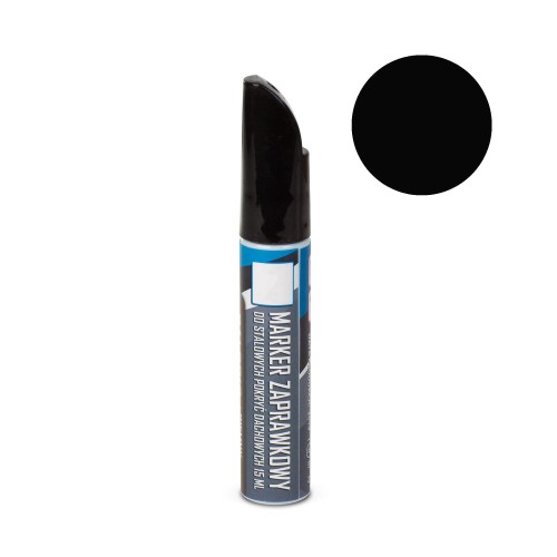 Marker zaprawkowy do stalowych pokryć dachowych 15 ml kolor Czarny RAL 9005