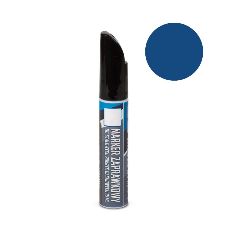Marker zaprawkowy do stalowych pokryć dachowych 15 ml kolor Niebieski RAL 5010