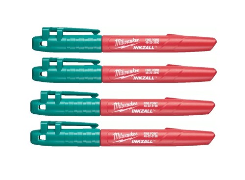 Zielony marker Milwaukee Inkzall ze standardową końcówką 4 szt.