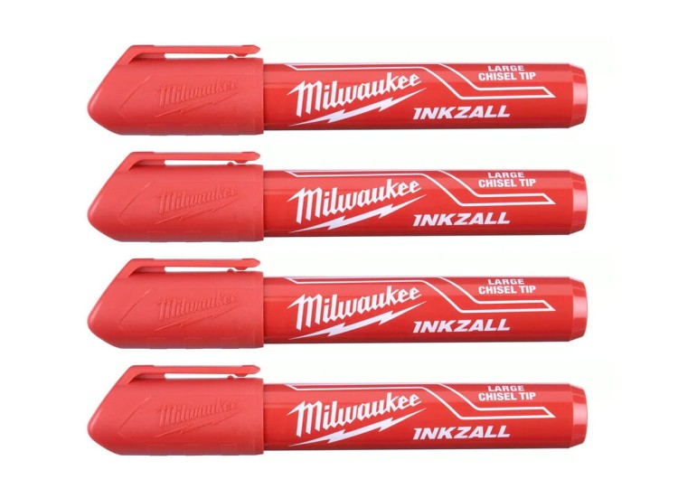CZERWONY  marker Inkzall L Milwaukee   4 szt.