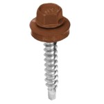 Wkręt farmerski samowiercący   4,8X35 do metalu , do blachodachówki -z łbem sześciokątnym SW-8 z podkładką EPDM -  Złoty Dąb - RAL 8003 - 250 szt 