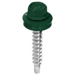 Wkręt   samowiercący  4,8X19 do metalu, do blachodachówki - z łbem sześciokątnym SW-8 z podkładką EPDM - Zielony  - RAL 6020 - 250 szt 