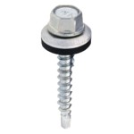 Wkręt  samowiercący   4,8X19 do metalu, do blachodachówki - z łbem sześciokątnym SW-8 z podkładką EPDM -  OCYNK  - 250 szt 