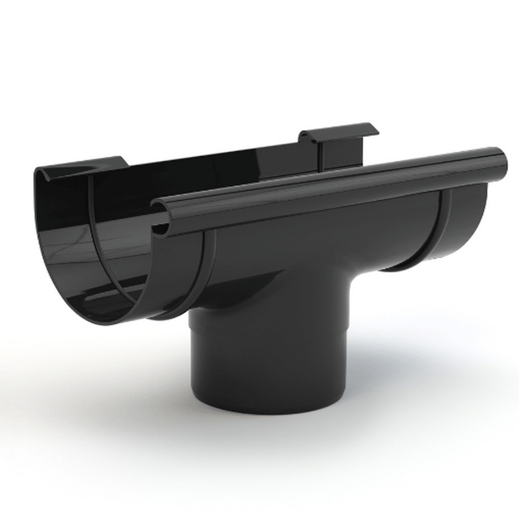 Lej Spustowy Rynnowy 125mm / 100mm Czarny RAL 9005