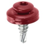 Wkręt samowiercący  4,8X20  z podkładką EPDM do mocowania blach na zakład (zszywka) gniazdo TX - kolor . J. Wiśnia - RAL 3011 - 250 szt.