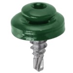 Wkręt samowiercący  4,8X20  z podkładką EPDM do mocowania blach na zakład (zszywka) gniazdo TX - kolor Zielony  - RAL 6005 - 250 szt.