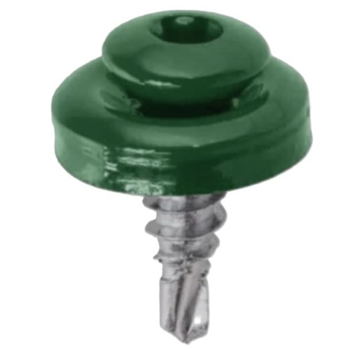 Wkręt samowiercący  4,8X19  z podkładką EPDM do mocowania blach na zakład (zszywka) gniazdo TX - kolor Zielony  - RAL 6005