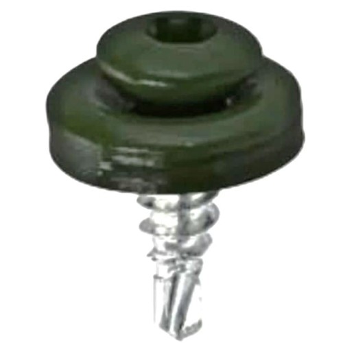 Wkręt samowiercący  4,8X19  z podkładką EPDM do mocowania blach na zakład (zszywka) gniazdo TX - kolor C. Zielony - RAL 6020