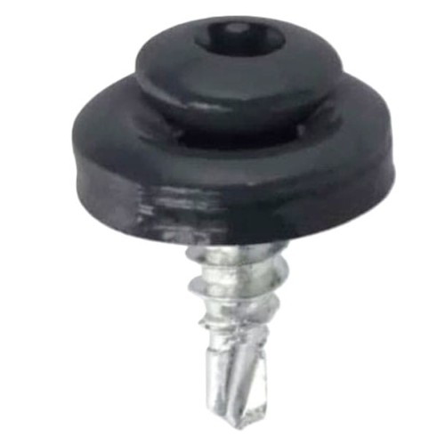 Wkręt samowiercący  4,8X19  z podkładką EPDM do mocowania blach na zakład (zszywka) gniazdo TX - Grafit - RAL 7016