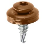 Wkręt samowiercący  4,8X20  z podkładką EPDM do mocowania blach na zakład (zszywka) gniazdo TX - J. Brąz - RAL 8004 - 250 szt.