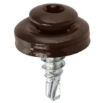 Wkręt samowiercący  4,8X20  z podkładką EPDM do mocowania blach na zakład (zszywka) gniazdo TX - Brąz - RAL 8017 - 250 szt.