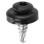 Wkręt samowiercący  4,8X20  z podkładką EPDM do mocowania blach na zakład (zszywka) gniazdo TX - Czarny - RAL 9005 - 250 szt.