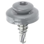 Wkręt samowiercący  4,8X20  z podkładką EPDM do mocowania blach na zakład (zszywka) gniazdo TX - Jasny Szary - RAL 9006 - 250 szt.