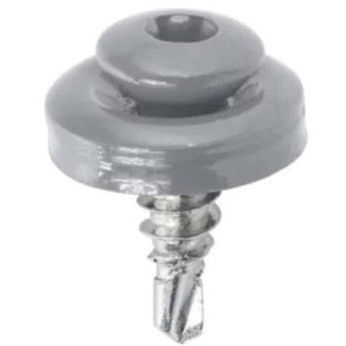 Wkręt samowiercący  4,8X19  z podkładką EPDM do mocowania blach na zakład (zszywka) gniazdo TX - Jasny Szary - RAL 9006