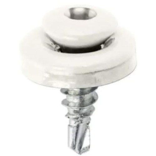 Wkręt samowiercący  4,8X19  z podkładką EPDM do mocowania blach na zakład (zszywka) gniazdo TX - Biały - RAL 9010