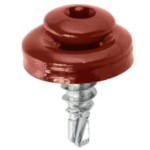 Wkręt samowiercący  4,8X20  z podkładką EPDM do mocowania blach na zakład (zszywka) gniazdo TX - kolor Czerwony Tlenkowy RAL 3009 - 250 szt