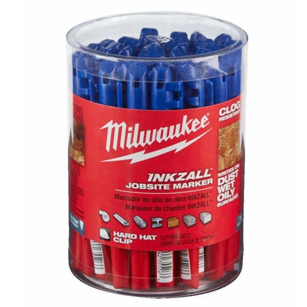 Marker budowlany Milwaukee NIEBIESKI ostry 36 sztuk paczka karton