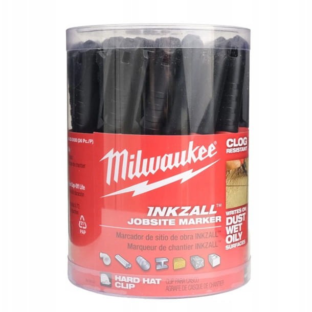 Marker budowlany Milwaukee CZARNY ostry 36 sztuk paczka karton