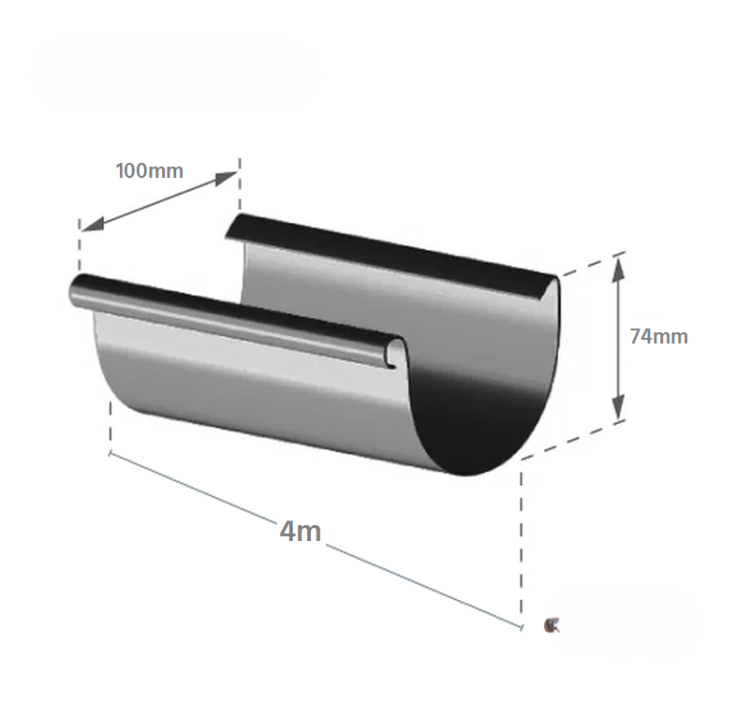 Rynna PCV 100mm/4m Czarny - RAL 9005