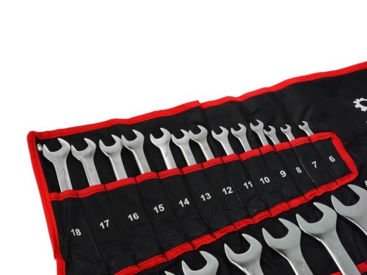 Klucze Płasko-oczkowe polerowane Zestaw 25 el roz. 6 - 32 mm  CRV GEKO