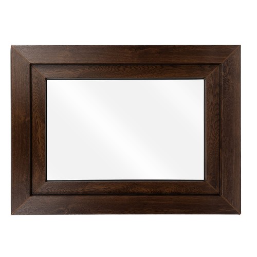 Okno PCV  uchylne z klamką -  80x60 cm kolor CIEMNY ORZECH  / GRUBA RAMA