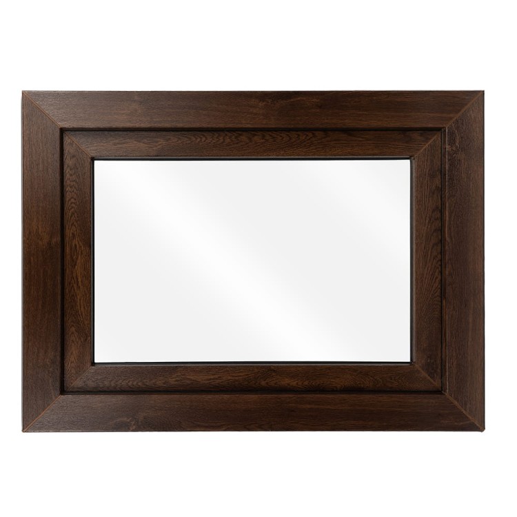 Okno PCV  uchylne z klamką -  80x60 cm kolor CIEMNY ORZECH  / GRUBA RAMA