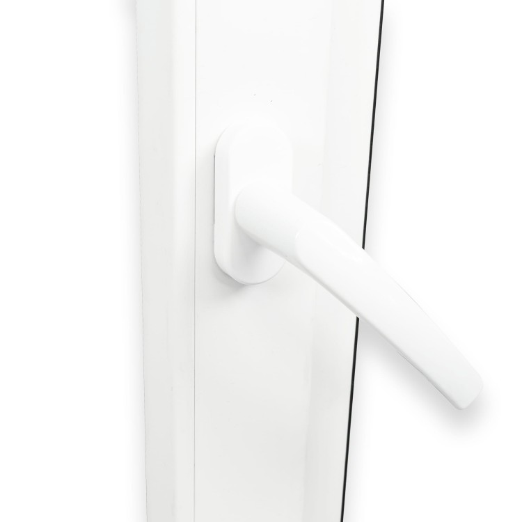 Okno PCV  uchylne z klamką -  80x60 cm kolor CIEMNY ORZECH  / GRUBA RAMA