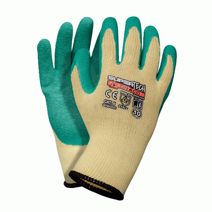 Rękawice ochronne rękawiczki OCHRONNE SUPER TECH DRACO cat. II roz. 8 / 120 PAR