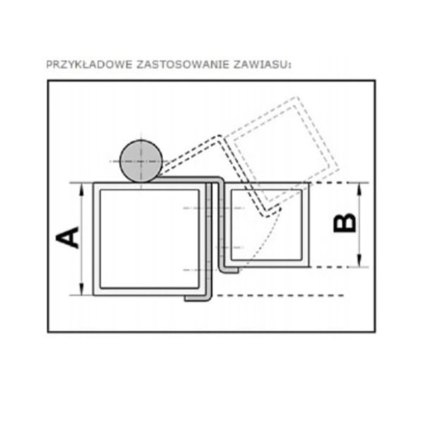 Zawias profilowy do bram uchylnych LEWY 40x40 - 200 szt  KOWAL