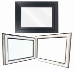 Okno PCV  Rozwierno - uchylne ANTRACYT lewe/prawe 80x60 cm  "Garage Line Plus" 