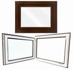 Okno PCV  Rozwierno - uchylne ORZECH  lewe/prawe 80x60 cm  "Garage Line Plus"  
