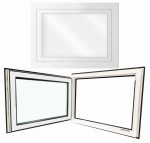 Okno PCV  Rozwierno - uchylne BIAŁE lewe/prawe 80x60 cm  "Garage Line Plus"   