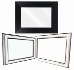 Okno PCV  Rozwierno - uchylne CZARNE lewe/prawe 80x60 cm  "Garage Line Plus"  
