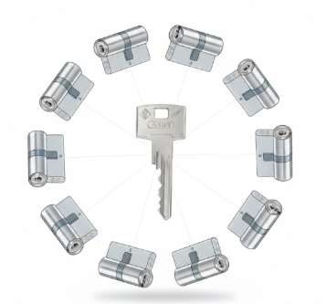 Wkładka Lob Lob Ares w systemie jednego klucza NIKIEL + 6 kluczy