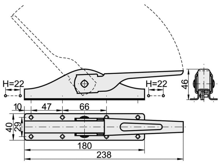 Zasuwa Garażowa Góra-Dół Uchwyt Kowal