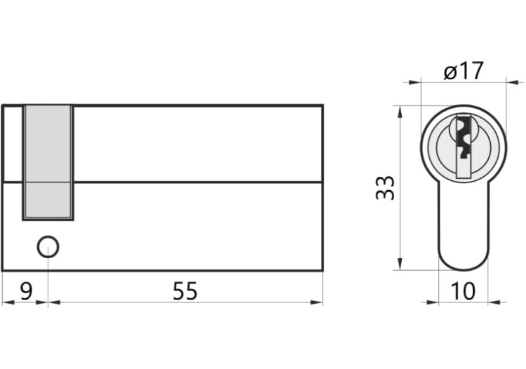 Wkładka do drzwi do zamka 9/55 M&amp;D A2 jednostronna